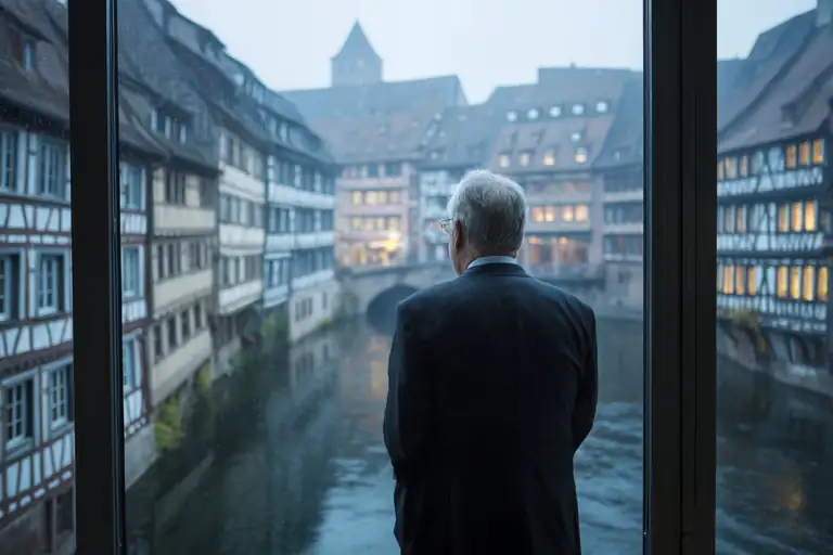 Coaching de dirigeants à Strasbourg : dirigeant à la fenêtre face à la Petite France